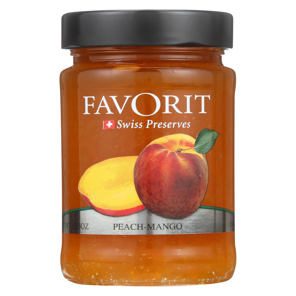 Favorit Preserves - Swiss - Peach-mango - 12.3 Oz - Case Of 6