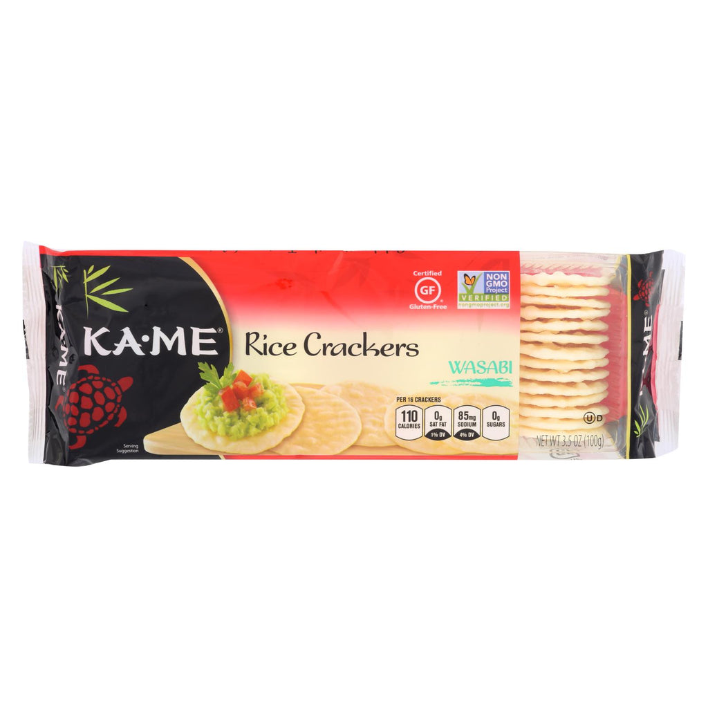 Kame Rice Crackers - Wasabi - 3.5 Oz - Case Of 12