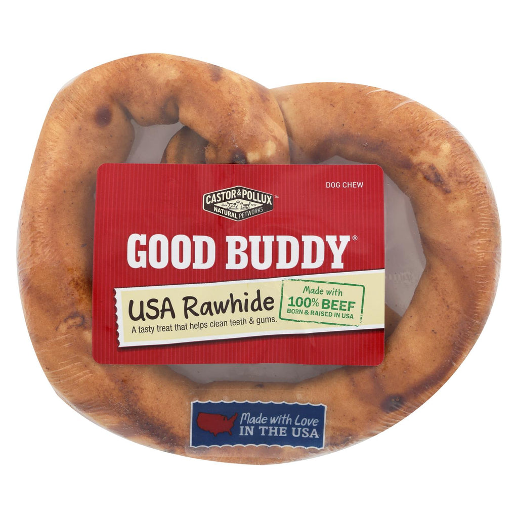 Castor And Pollux Good Buddy Rawhide Pretzel - Chicken - Case Of 6 - 6 Inch