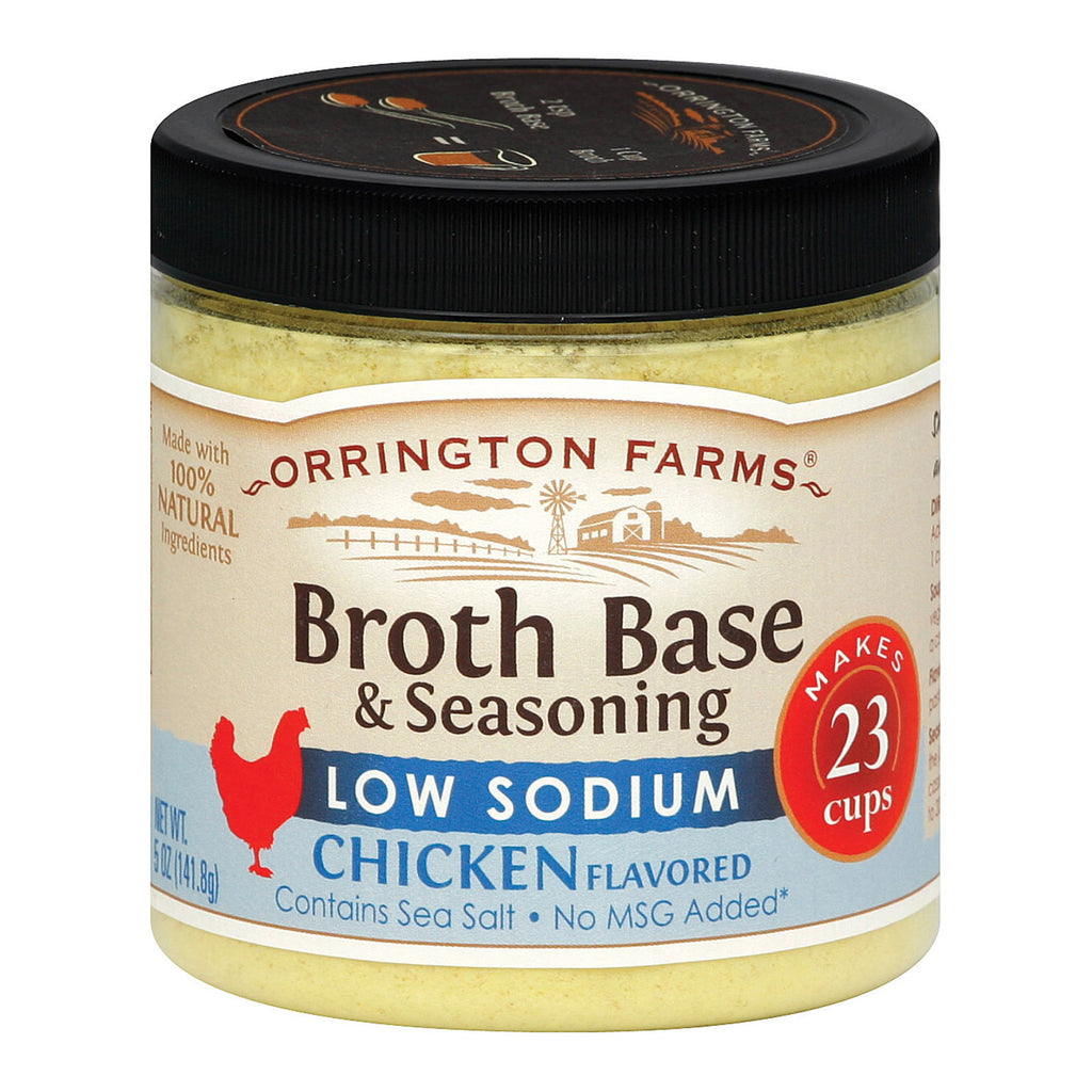 Orrington Farms Low Sodium Broth Base And Seasoning - Chicken - Case Of 6 - 5 Oz.