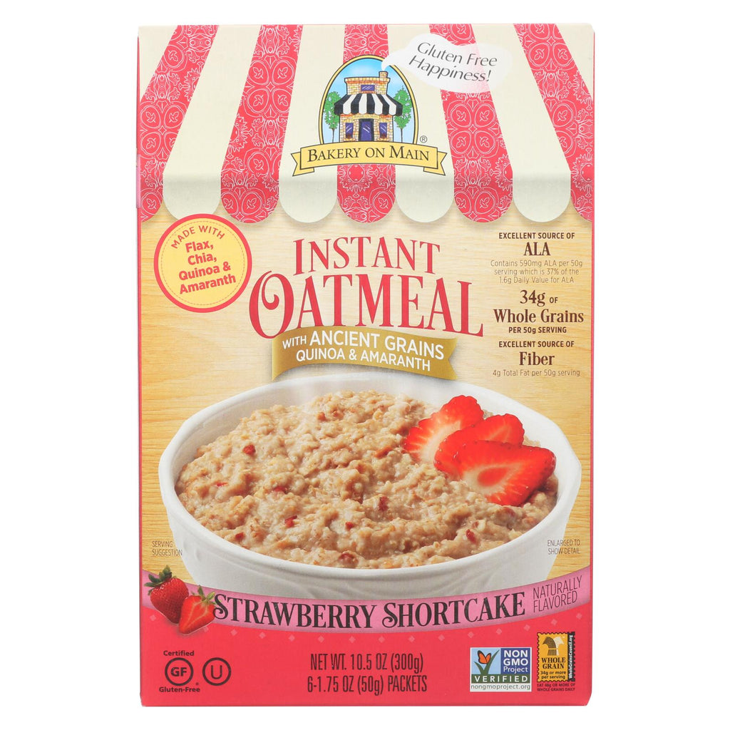 Bakery On Main Instant Oatmeal Shortcake - Strawberry - Case Of 6 - 10.5 Oz.