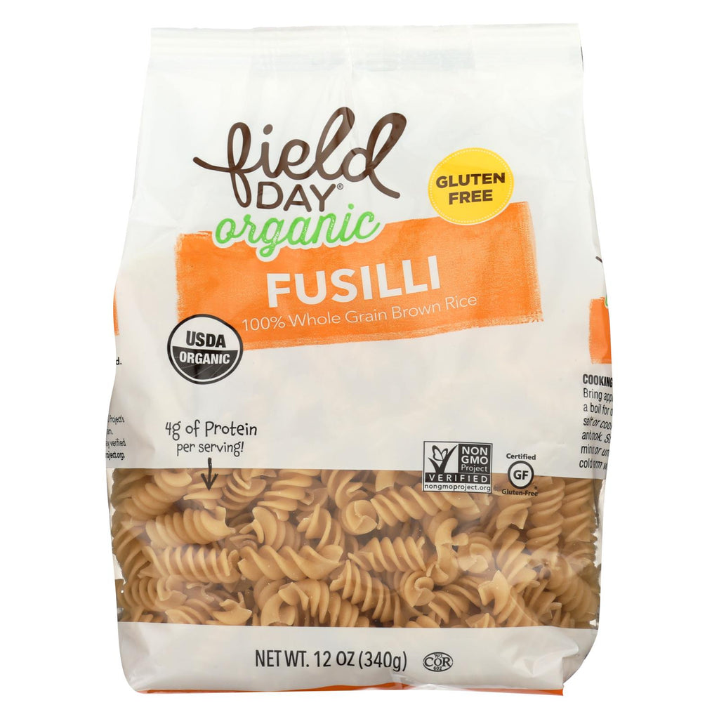 Field Day Pasta - Organic - Brown Rice - Fusilli - 12 Oz - Case Of 12