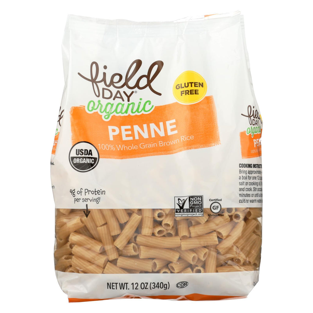 Field Day Pasta - Organic - Brown Rice - Penne - 12 Oz - Case Of 12