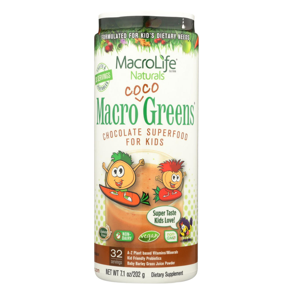 Macrolife Naturals Jr. Macro Coco-greens For Kids Chocolate - 7.1 Oz