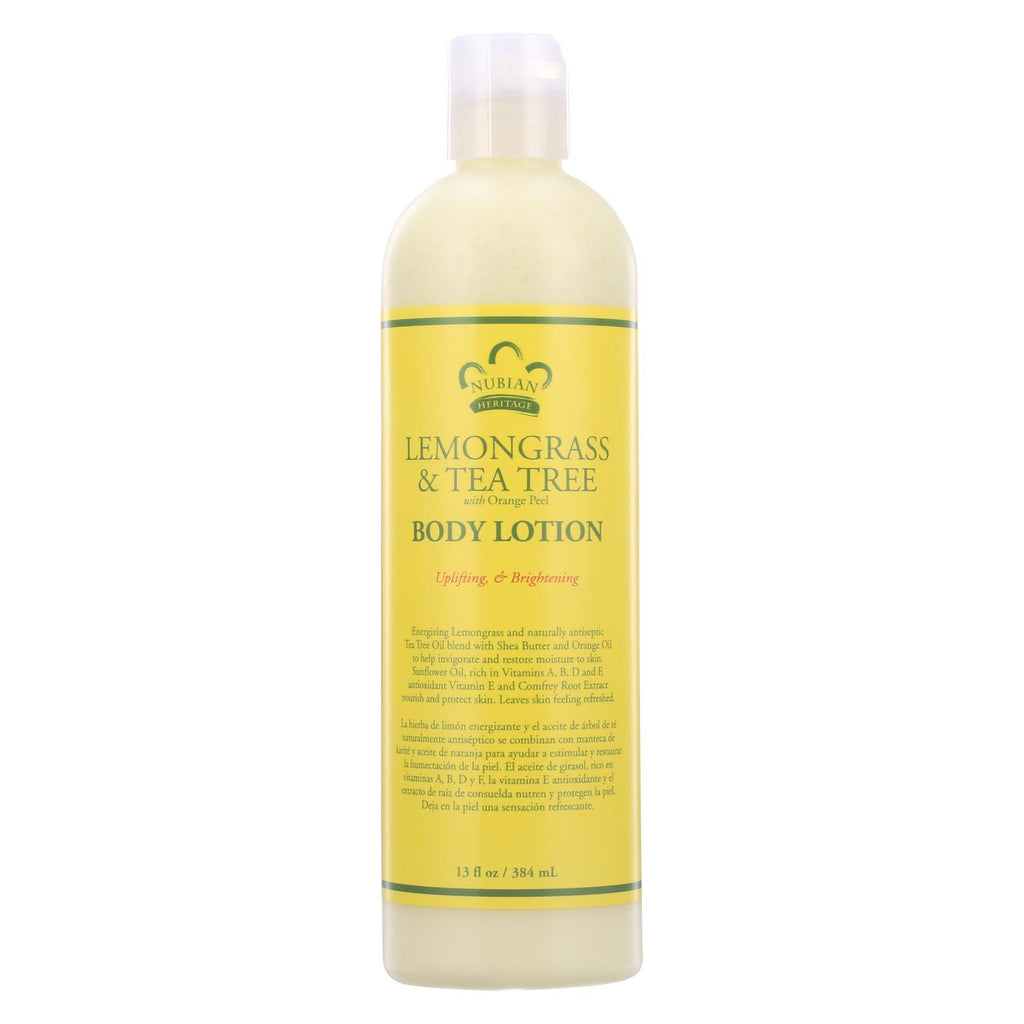 Nubian Heritage Lotion - Lemongrass And Tea Tree - 13 Oz