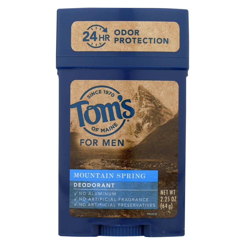 Tom's Of Maine Men's Deodorant Mountain Spring - 2.25 Oz - Case Of 6