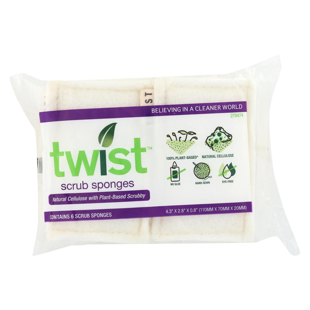 Twist Sponge - Plant-based - Scrub - 6 Pack - Case Of 8