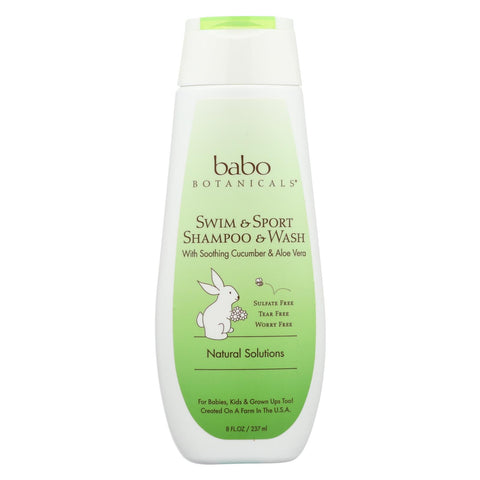 Babo Botanicals - Shampoo And Wash - Cucumber Aloe Vera - 8 Fl Oz