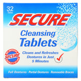 Secure Denture Adhesive Denture Cleanser - 32 Tablets