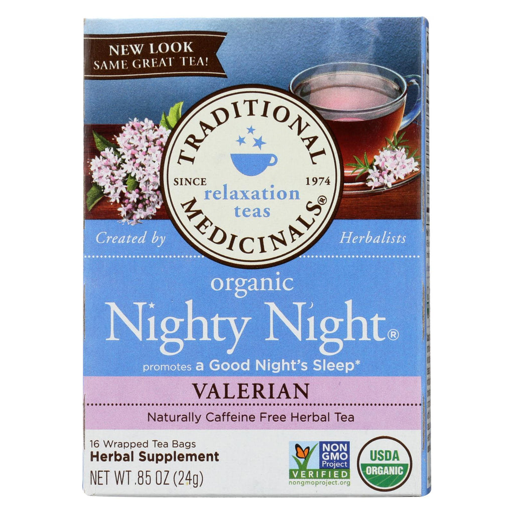 Traditional Medicinals Organic Herbal Tea - Nighty Night, Valerian - Case Of 6 - 16 Bags