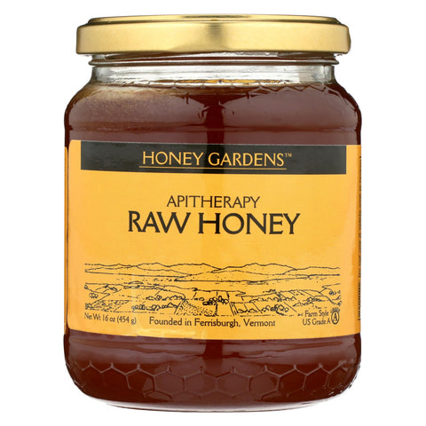 Honey Gardens Apiaries Apitherapy Honey - Raw - Case Of 4 - 1 Lb.