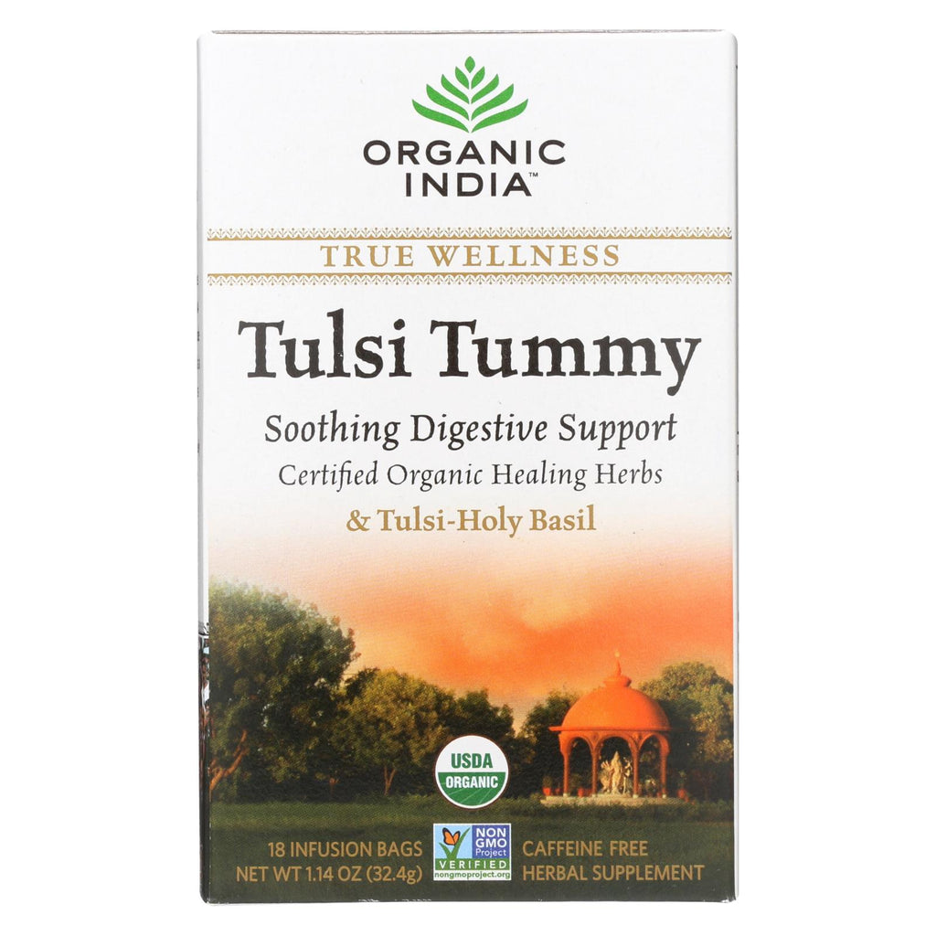 Organic India Tulsi True Wellness Tea Tummy - 18 Tea Bags - Case Of 6