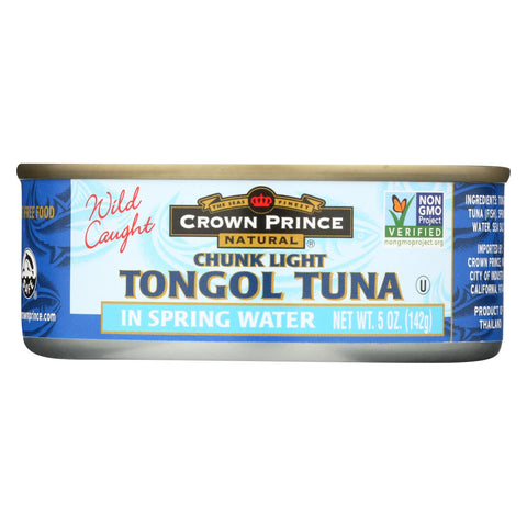 Crown Prince Tongol Tuna In Spring Water - Chunk Light - Case Of 12 - 5 Oz.