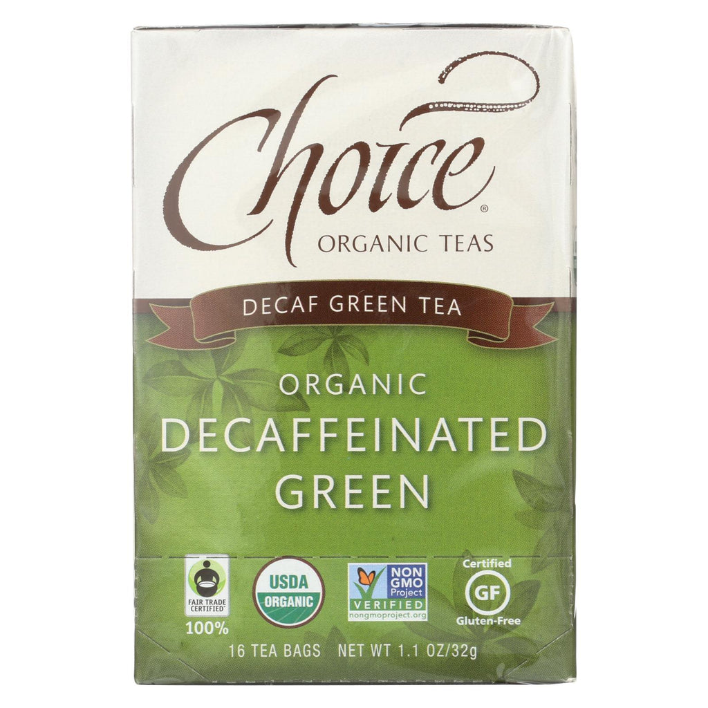 Choice Organic Teas Decaffeinated Green Tea - Case Of 6 - 16 Bags