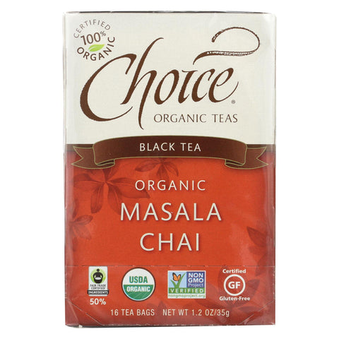 Choice Organic Teas Black Tea Masala Chai - Case Of 6 - 16 Bags