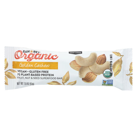 Raw Revolution Bar - Organic Golden Cashew - Case Of 12 - 1.8 Oz