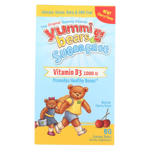 Hero Nutritional Products Yummi Bears Sugar Free Vitamin D3 - Fruit Flavors - 1000 Iu - 60 Pack