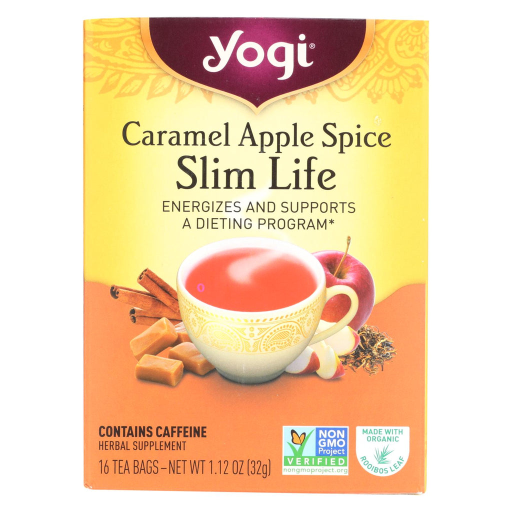 Yogi Snack Tea 100% Natural Tea Caramel Apple Spice - 16 Tea Bags - Case Of 6