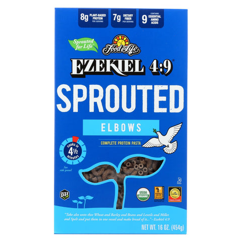 Food For Life Baking Co. Pasta - Organic - Ezekiel 4-9 - Sprouted Whole Grain - Elbows - 16 Oz - Case Of 6