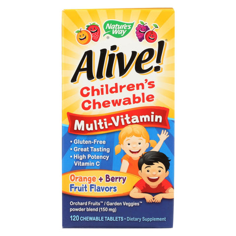 Nature's Way - Alive! Children's Chewable Multi-vitamin - Orange And Berry - 120 Chewable Tablets