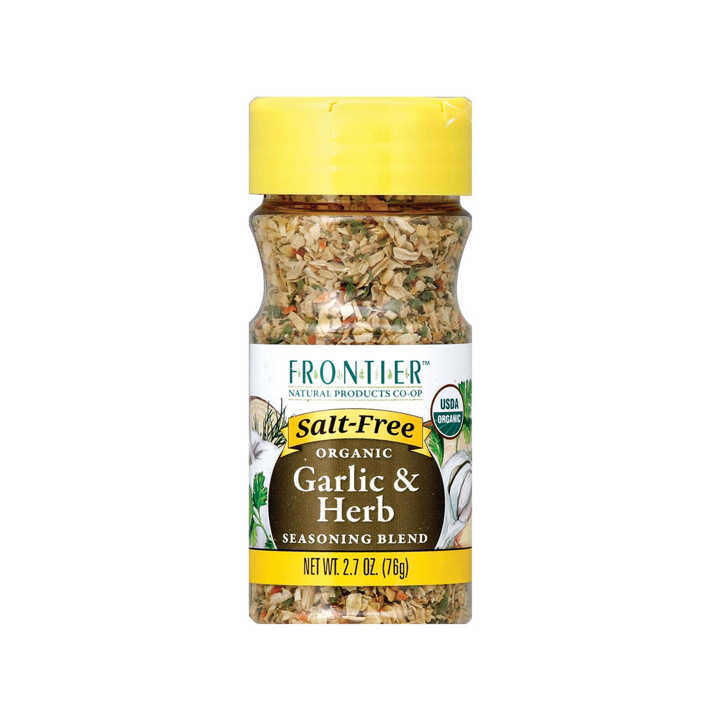 Frontier Herb Organic Seasoning Blend - Garlic And Herb - Salt Free - Case Of 6 - 2.7 Oz.