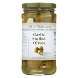 Jeff's Natural Jeff's Natural Garlic Stuffed Olives - Garlic Stuffed Olives - Case Of 6 - 7.5 Oz.