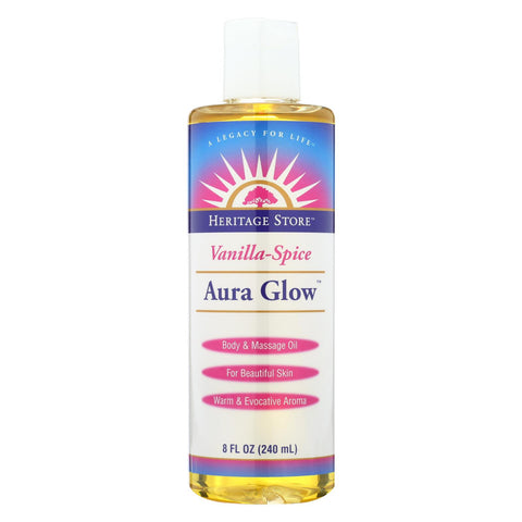 Heritage Store Aura Glow Body Oil - Vanilla - 8 Oz