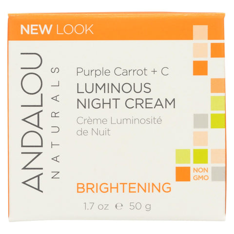 Andalou Naturals Luminous Night Cream Purple Carrot + C - 1.7 Oz