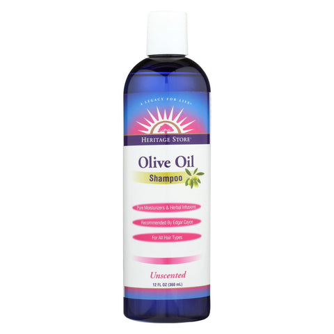 Heritage Store Olive Oil Shampoo - Unscented - 12 Oz