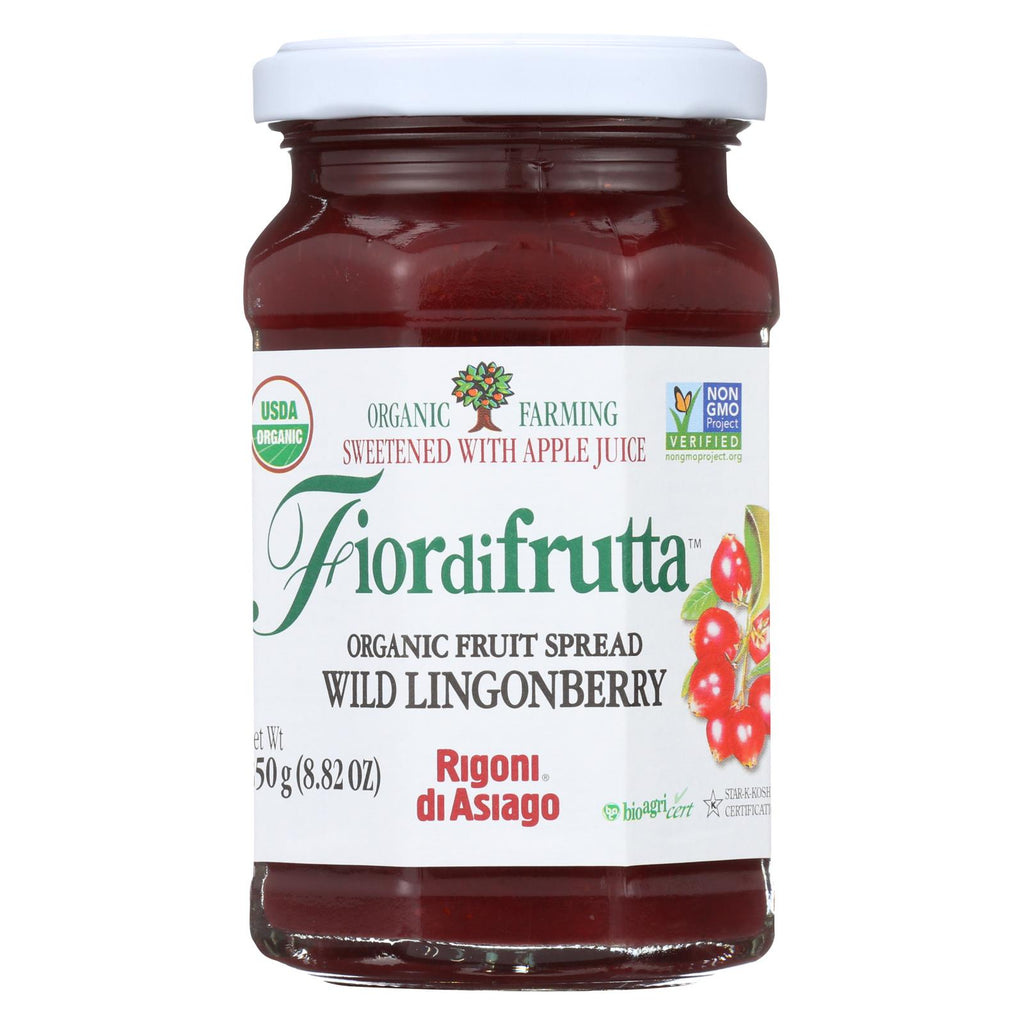 Fiordifrutta Organic Fruit Spread Lingonberry - Fruit Spread Lingonberry - Case Of 6 - 8.82 Oz.