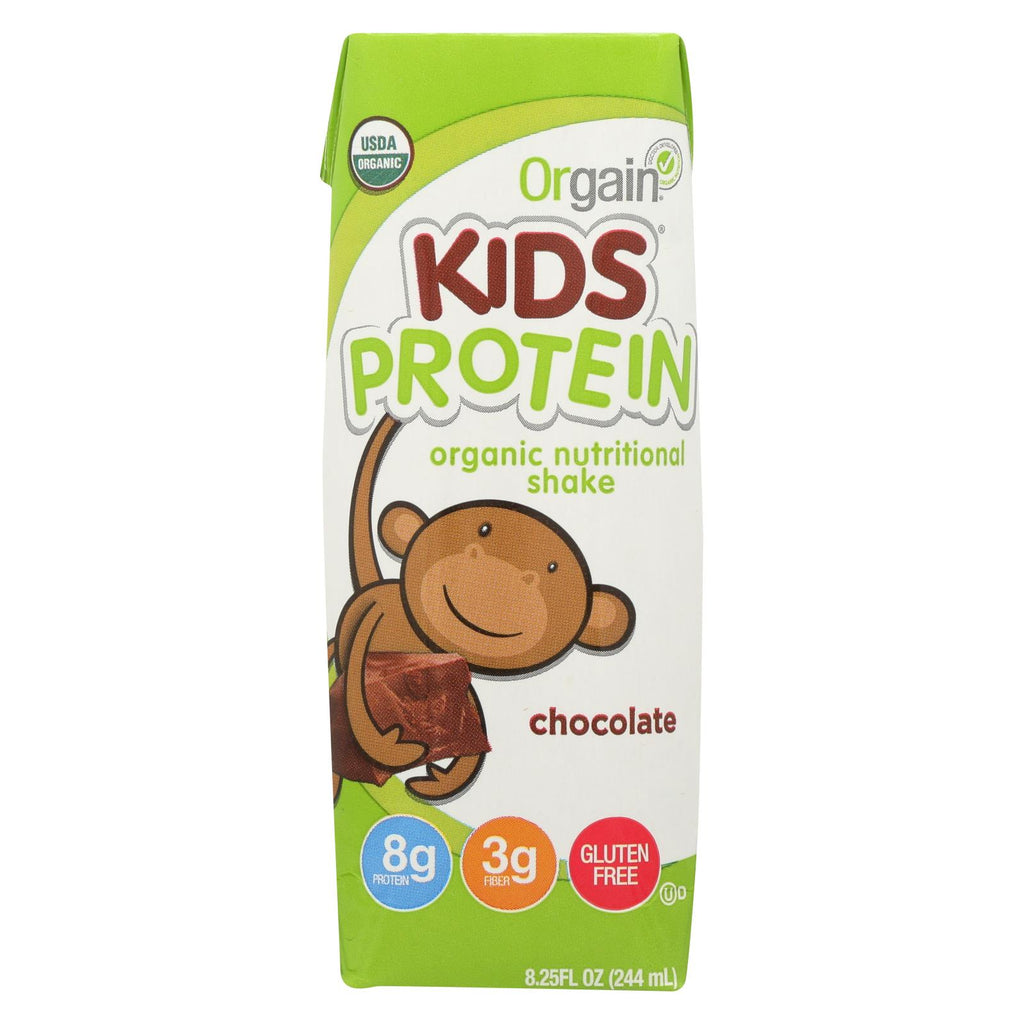 Orgain Organic Nutrition Shake - Chocolate Kids - 8.25 Fl Oz - Case Of 12