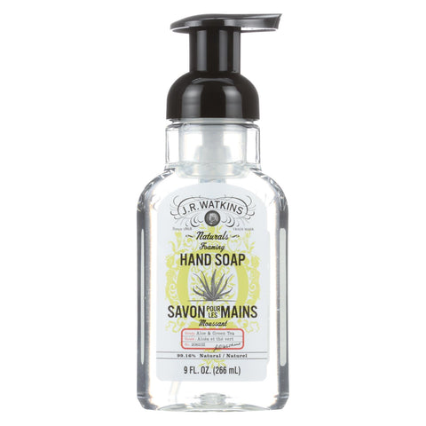 J.r. Watkins Hand Soap - Foam - Aloe & Green Tea - Case Of 6 - 9 Fl Oz