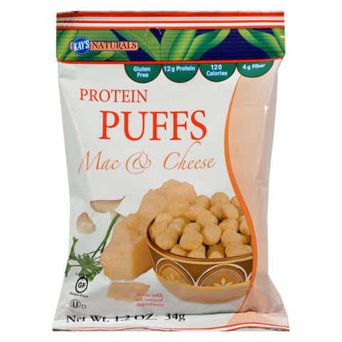 Kay's Naturals Protein Puffs - Mac And Cheese - Case Of 6 - 1.2 Oz