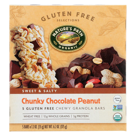 Nature's Path Organic Granola Bar - Chunky Chocolate Peanut - Case Of 6 - 6.2 Oz.