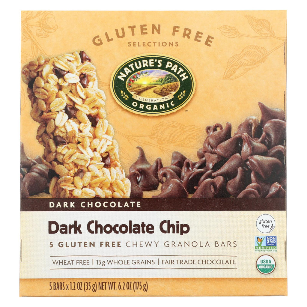 Nature's Path Organic Granola Bar - Dark Chocolate Chip - Case Of 6 - 6.2 Oz.