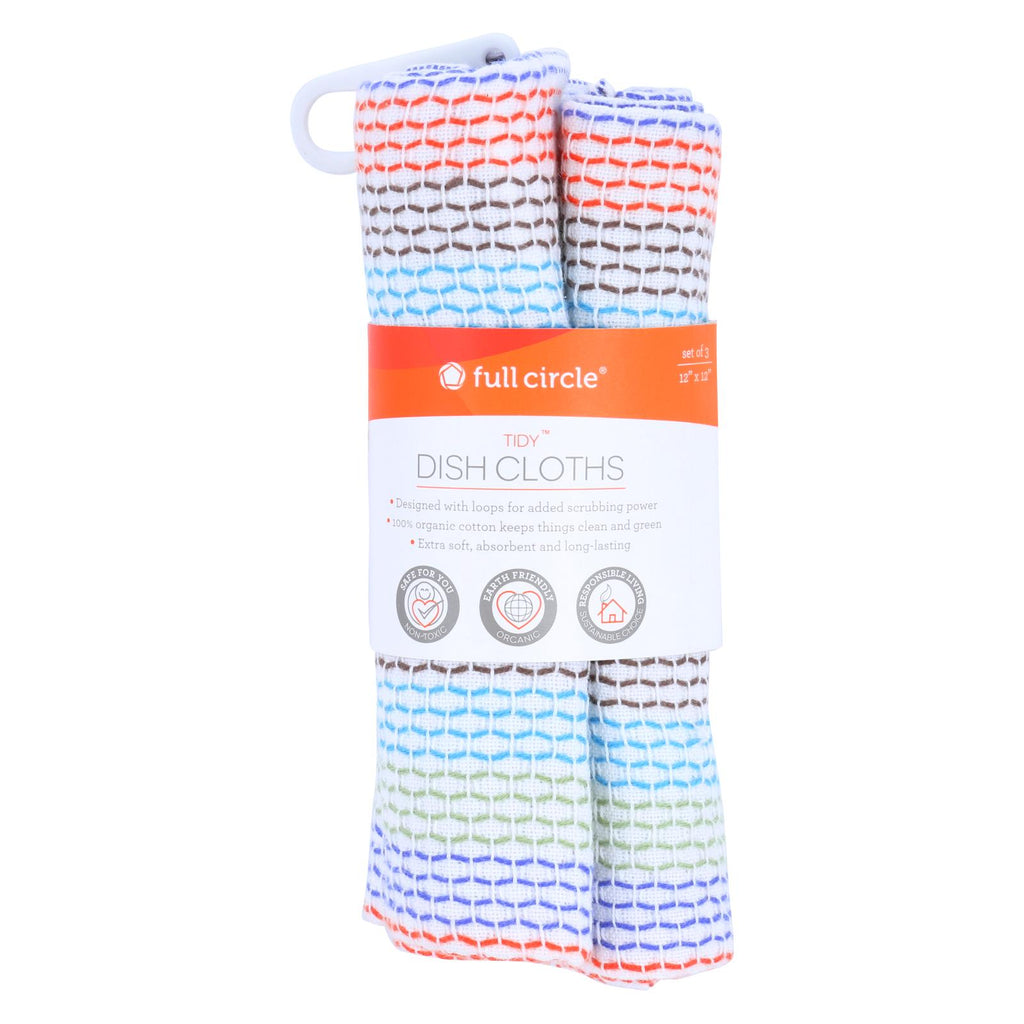 Full Circle Home Tidy Dish Cloths - 12 Inch X 12 Inch - 3 Pack