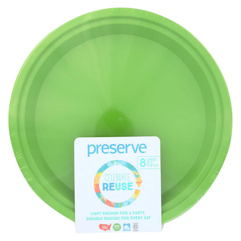 Preserve On The Go Large Reusable Plates - Apple Green - 8 Pack - 10.5 In