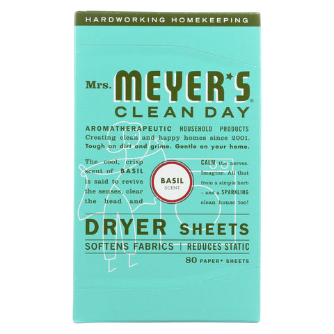 Mrs. Meyer's Clean Day - Dryer Sheets - Basil - 80 Sheets