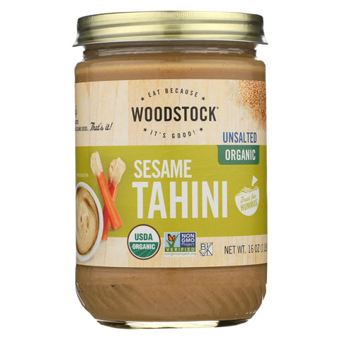 Woodstock Organic Tahini - Unsalted - 16 Oz.