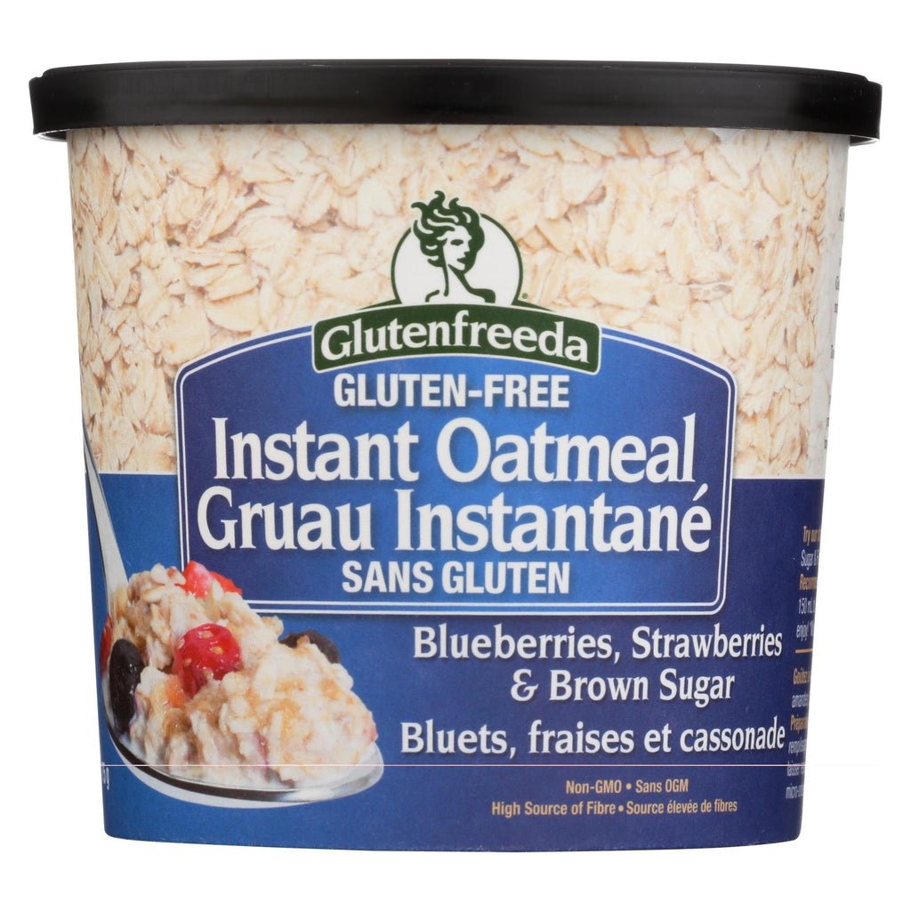 Gluten Freeda Instant Oatmeal Cup - Blueberry, Strawberries And Brown Sugar - Case Of 12 - 2.64 Oz.