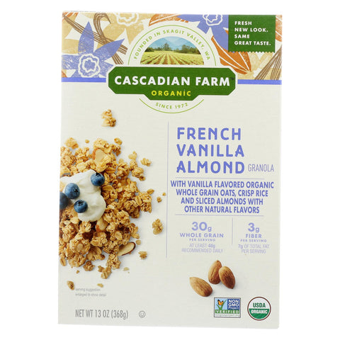 Cascadian Farm Organic Granola - French Vanilla Almond - Case Of 6 - 13 Oz.