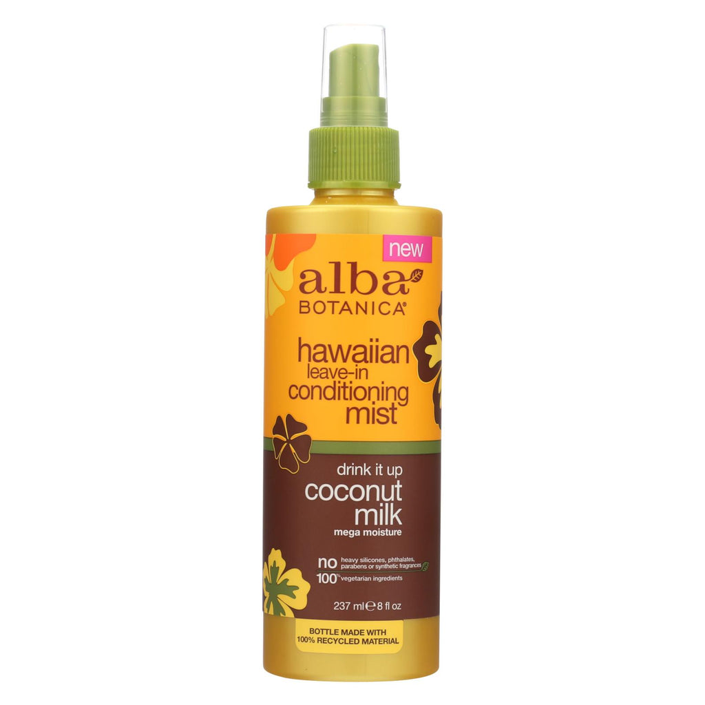 Alba Botanica - Leave In Conditioning Mist - Hawaiian - Drink It Up Coconut Milk - 8 Oz