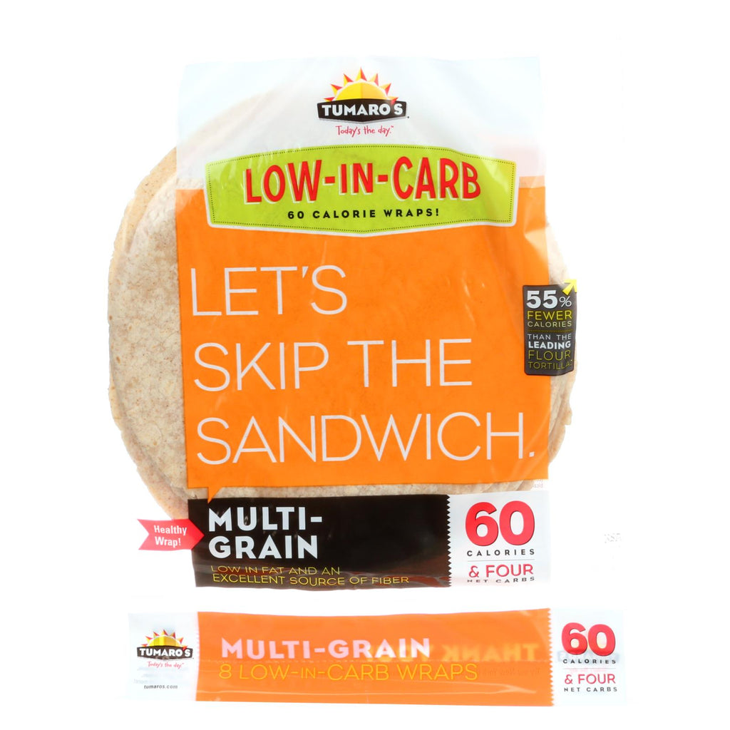 Tumaros Low-in-carb Wraps - Multigrain - 8" - 8 Ct. - Case Of 6