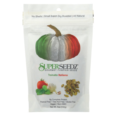 Superseedz Gourmet Pumpkin Seeds - Tomato Italiano - Case Of 6 - 5 Oz.