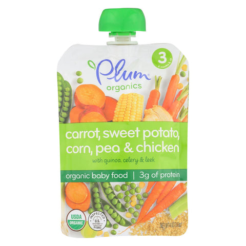 Plum Organics Baby Food - Organic - Quinoa And Leeks With Chicken And Tarragon - Stage 3 - 6 Months And Up - 4 Oz - Case Of 6