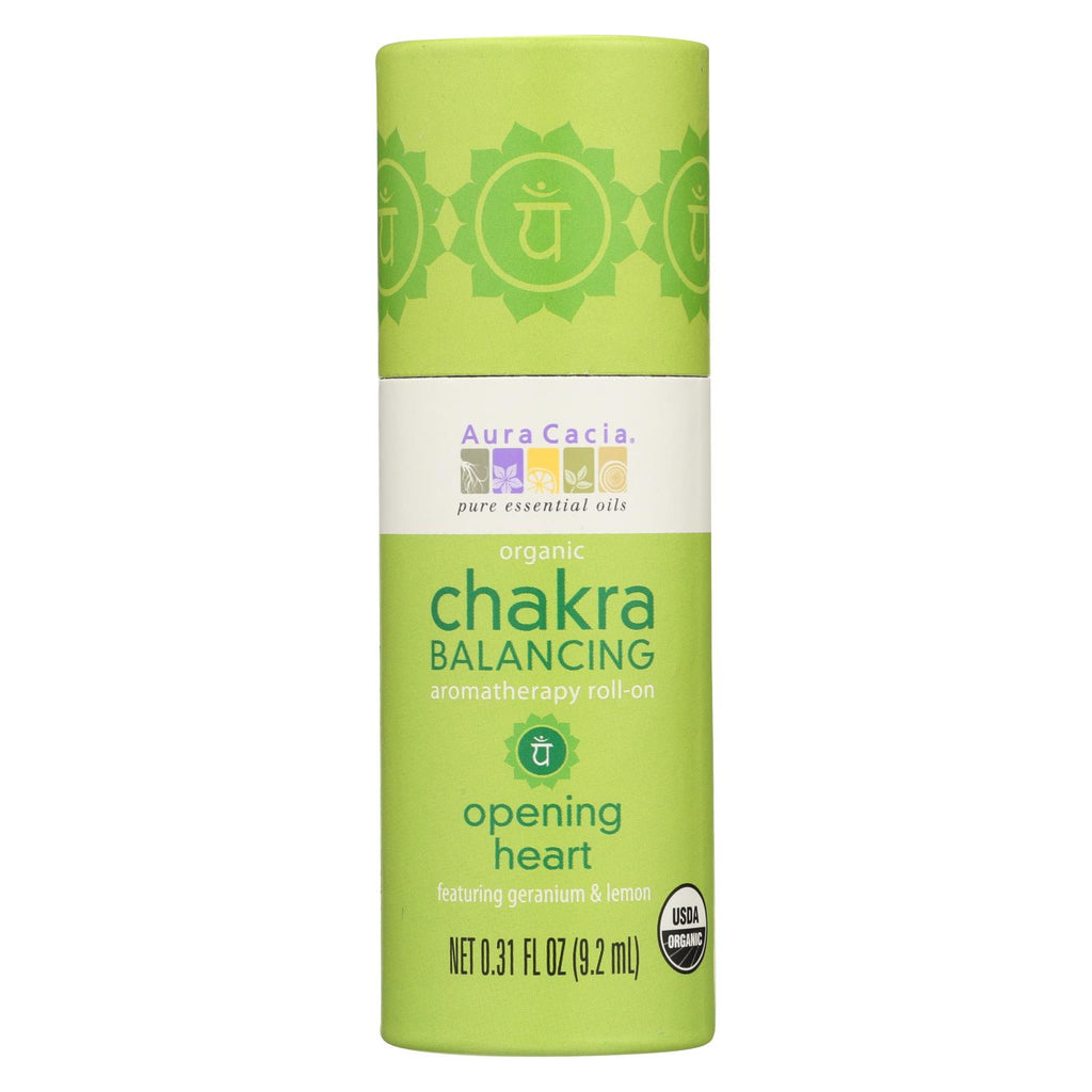 Aura Cacia - Organic Chakra Balancing Aromatherapy Roll-on - Opening Heart - .31 Oz