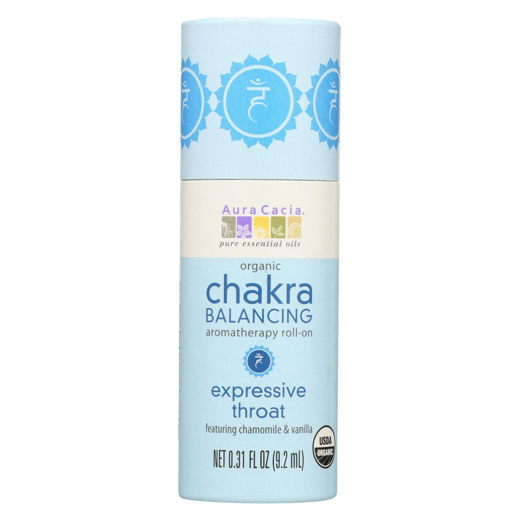 Aura Cacia - Organic Chakra Balancing Aromatherapy Roll-on - Expressive Throat - .31 Oz