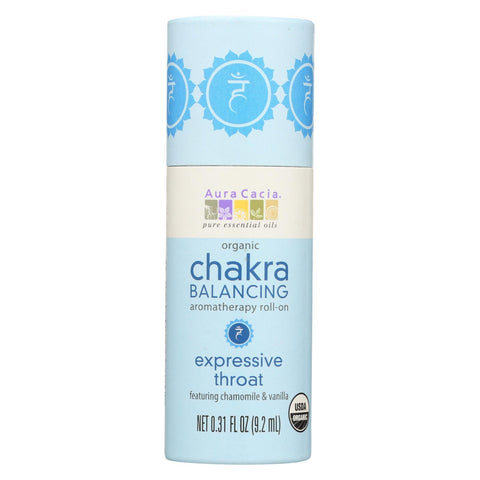 Aura Cacia - Organic Chakra Balancing Aromatherapy Roll-on - Expressive Throat - .31 Oz