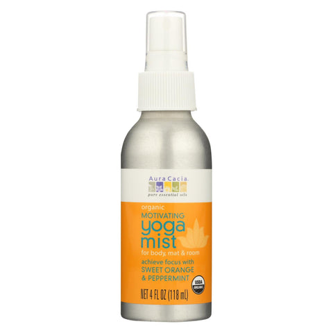 Aura Cacia - Organic Yoga Mist - Motivating Sweet Orange And Peppermint - 4 Oz