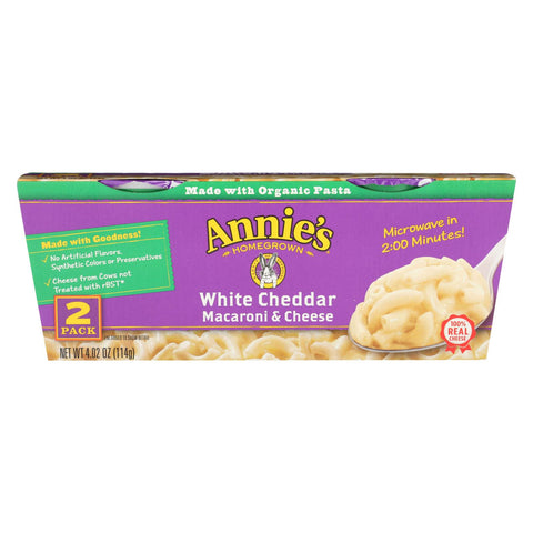 Annie's Homegrown White Cheddar Microwavable Macaroni And Cheese Cup - Case Of 6 - 4.02 Oz.